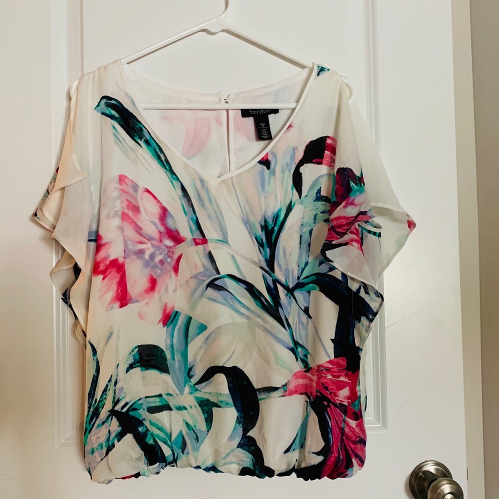 Silk flutter sleeve top